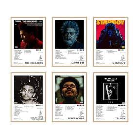 CodersParadise Paper Pack Of 6 - The Weeknd Wall Posters 8X12 Inch (A4 Size) Included Glue Dots Wall Decor Posters Wall Art