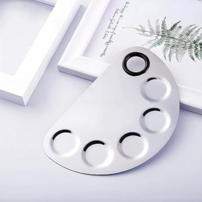 Multibrite Makeup Mixing Palette, Stainless Steel Makeup Palette, Cosmetic Palette with Spatula Tool Beauty Product Mixing Palette, Professional Cosmetic Mixing Makeup Palette for Women
