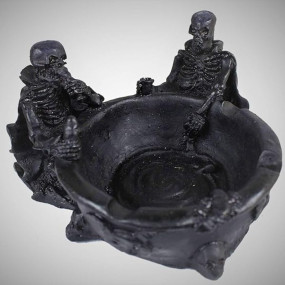 Inara Creation 2 Skeleton Skull Ashtray - Black