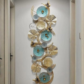 RIZIK STORE Metal Abstract Figures handcrafted Wall Sculpture wall art multicolor for Home Decoration, Living room, drwaing room & Bedroom -110L x 40W CM