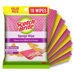 Scotch-Brite ,Multi-purpose , Easy to use kitchen cleaning Sponge Wipe (10 -Pieces)