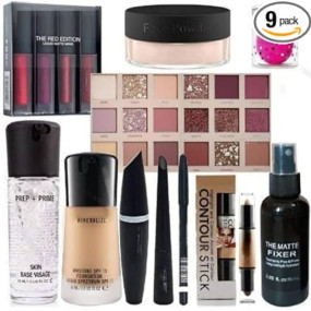 ZUKRAVE Professional Beauty Parlour Makeup Combo Kit For Women & Girls All Products In 1 Box Pack of 9 (Pack of-9)