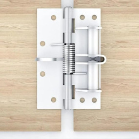 Automatic Door Hinge, Heavy Duty Self-Closing Wooden Door Closer, Hardware Spring Hinge, Automatic Self Closing Door Hinges with Positioning 90 Degrees (Silver)