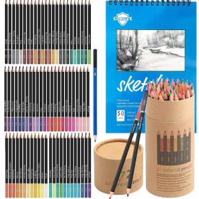 Corslet 76 Pc Colour Pencils for Adult with 25 Sheets A5 Sketch Book Coloring Soft Core Pencil Colours Artist Sketching Drawing Pencils (With Drawing Book 50 Sheets)