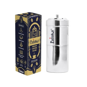 PAJAKA South Indian Filter Coffee Maker - 200 ML Capacity, Stainless Steel Madras Kaapi Kappi Drip Decoction Coffee Brewer, Medium Size for 2-4 Cups, Home & Kitchen