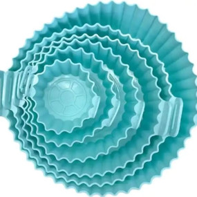 6-Piece Reusable Air Fryer Silicone Pot Liners – Non-Stick Heat-Resistant Trays, Multicolor, Dishwasher Safe (Pack of 1)