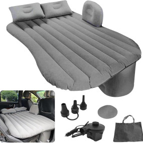 Antson Premium Car Inflatable Bed with Pump & 2 Air Pillow | Quick Inflatable Back Seat Bed | Car Inflatable Mattres | Car Bed Mattress | Car Bed for Kids,Travel,Camping,Picnic, Beach (Grey)