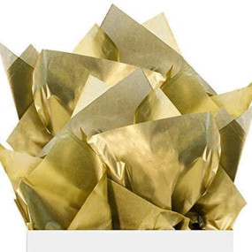 ECO SARRAS METALLIC GOLD MULTI-PURPOSE WRAPPING PAPER | 20x20 Inches | USES GIFT WRAPPING, STUFFING BOXES, HANDBAGS, SHOES ETC (20 SHEETS)