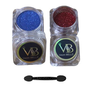 Veoni Belle Dual Loose Powder Eye Glitter Set and Free Applicator
