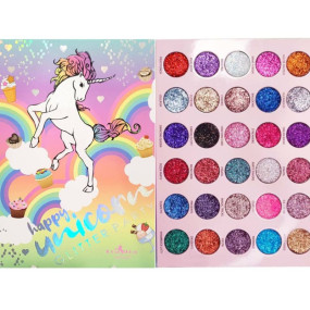 HUDACRUSH Beauty Glitter Eyeshadow Palette - Shimmery Multicolor Shades, Professional Korean Sparkling Eye Shadow Palette For Glittery Unicorn Looks - 30 Shade