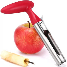 Xfopz Kitchen Premium Apple Corer Tool - Ultra Sharp, Stainless Steel, Serrated Blades for Easy Coring - Easy to Use & Clean, Durable Apple Corer Remover for Baking Apples (Red)