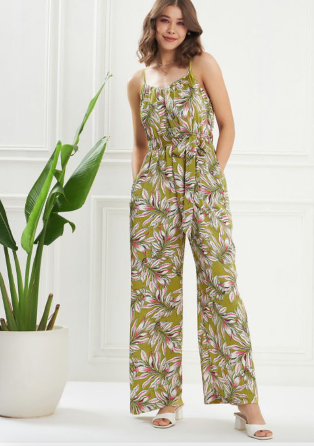 Floral Printed Basic Jumpsuit
