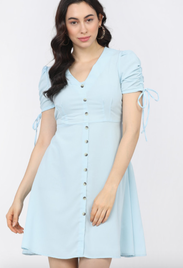 TOKYO TALKIES Blue A-Line Dress