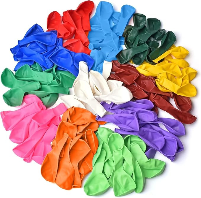 Flyloons Pastel balloons Pack of 50 with Colors Pink, Purple, Blue, Green, Yellow, Orange