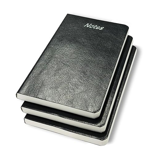 Cubic A7 Palm Notebook | Black | Pack of 3 | Compact & Stylish Softbound for Note-Taking, Pocket Use & Journaling | Smooth Paper | Durable & Handy