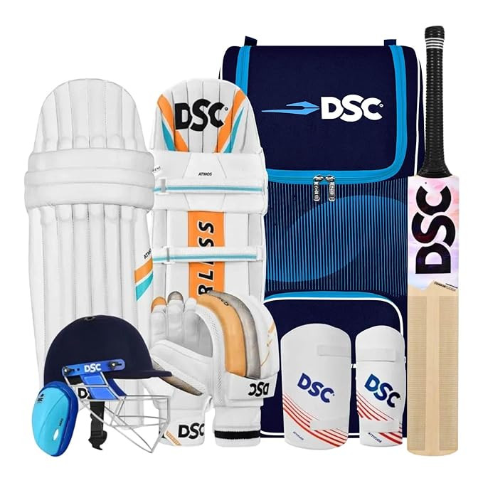 DSC Premium Kashmir Willow Cricket Kit with Helmet, Size-3, Left Hand