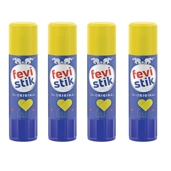 Fevistik Glue Stick 25g, Pack of 4 | Multi-Purpose Glue Stick for School Projects, Art & Craft, DIY | Suitable for School & Office Activities | Easy to Use