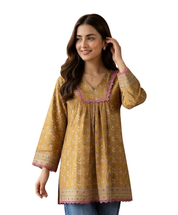 Leriya Fashion Tunic Tops for Women Stylish | Tunic Tops for Women Cotton – Long Top for Woman | Woman Ethnic Printed Western Top Kurtis