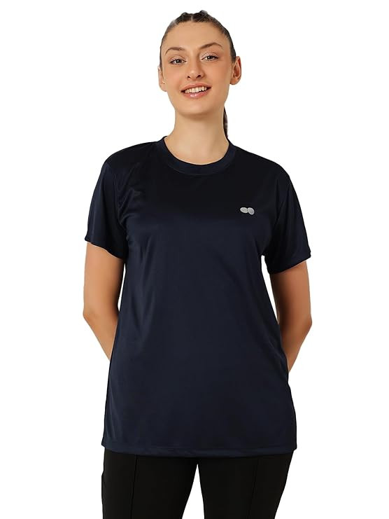 Clovia Women's Polyester Regular Fit Active T-Shirt