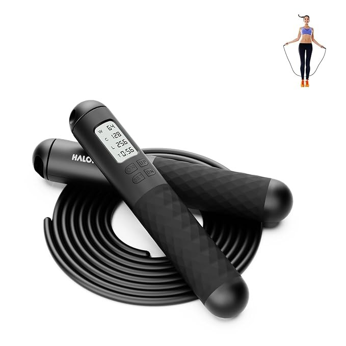 Halohop Skipping Rope for Man Women with Counter Jumping Rope with Adjustable Jumping Rope for Men Exercise Fitness Tangle-Free Rapid Speed Professional Skipping Rope