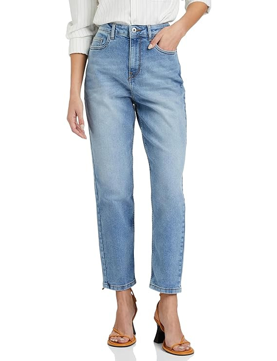 Amazon Brand - Symbol Women's MOM Fit Jeans (High Rise | Ankle Length)