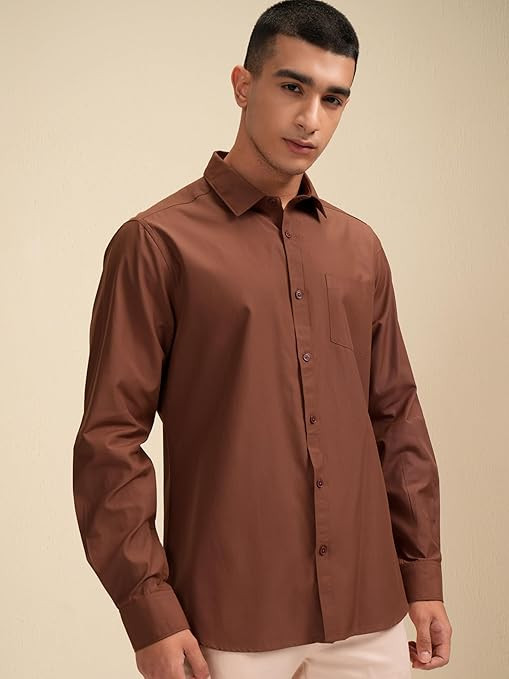Highlander Men’s Slim Fit Formal Shirt | Solid Formal Shirt for Men | Comfortable Fabric | Stylish Design for Everyday Use & Office Wear
