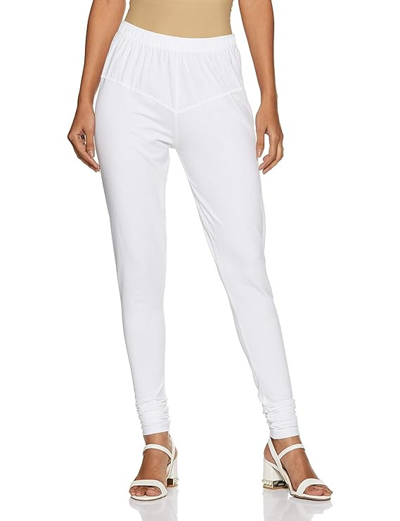 Lyra Women's White Skinny Fit Churidar Leggings