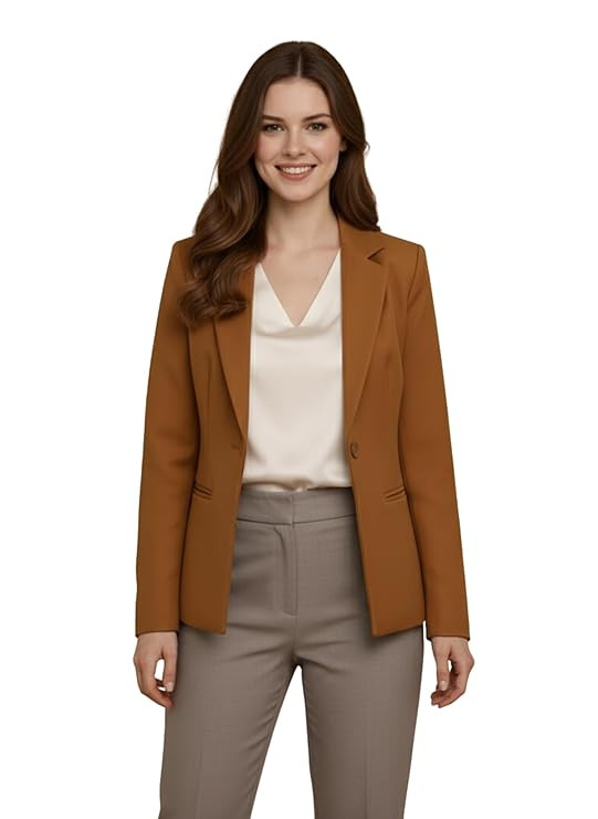 ROCKSY Black Smart Casual Formal Blazer for Women, Regular Fit Stylish Blazer for Women