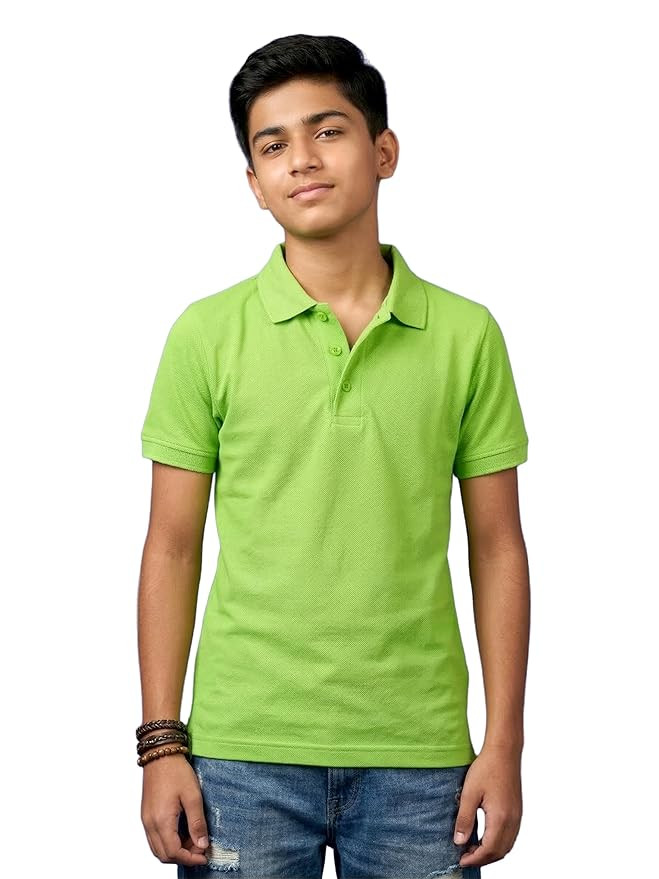 KiddoPanti Kids 100% Cotton Classic Solid Pique Polo T Shirt Collared Casual Polo Tee for Boys Summer Wear
