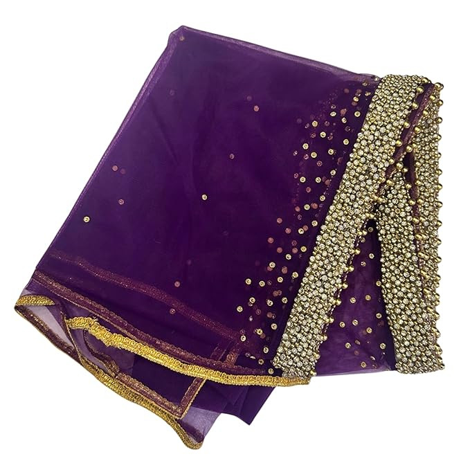 Purple Handwork Bridal Dupatta for Women | Elegant Embroidered Wedding Dupatta