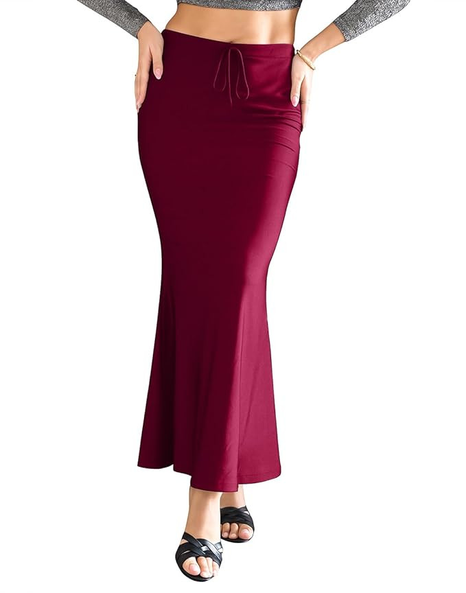 Saree Shapewear Petticoat for Women, Smooth Curve Saree Shaper Innerwear, Slim Fit Body Shaper Skirt for Women, Stretchable Microfiber Cotton Blend Shape Wear Petticoat for Sarees