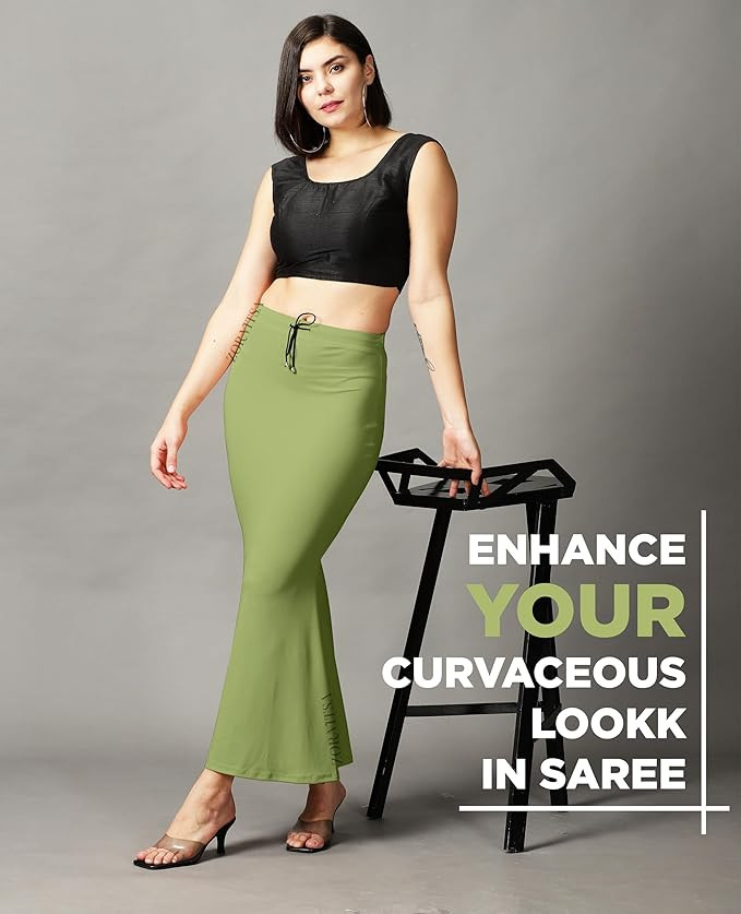 ZORNITSA Cotton Lycra Saree Shapewear Petticoat for Women, Stretchable Saree Shaper Petticoat Inskirt, Shape wear Dress for Saree, Skirts