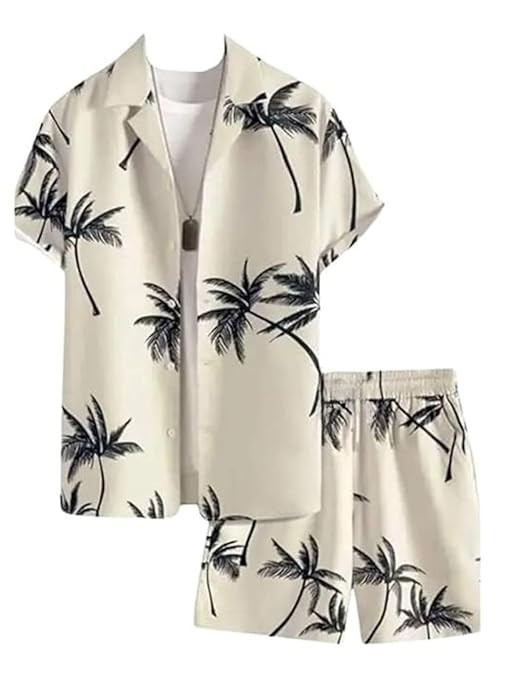 DHRUVI TRENDZ Co Ord Set for Men | Trendy Night Dress for Boys | T-Shirt and Shorts Combo for Lounge | Stylish Summer and Travel Wear | Men's Matching Two-Piece for Vacation