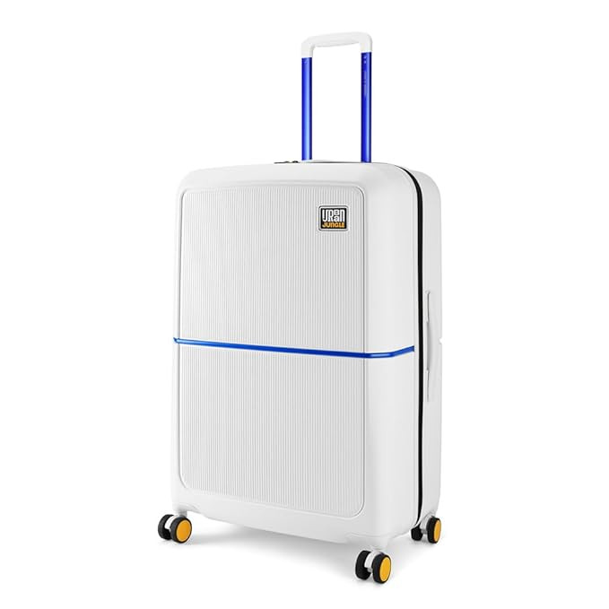 Urban Jungle Polycarbonate 360 Degree by Safari, Premium Large(75 Cm) Trolley Bag, Check-in Suitcase with 8 Silent Wheel and TSA Lock, Hardside Travelling Luggage for Both Unisex (Ivory White)