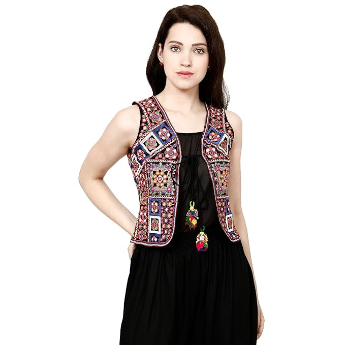 TAVAN Women's Embroiderd Ethnic Shrug or Jacket RL96 and Special Embroidered Cotton Koti/Jacket/Waist Coat for Women