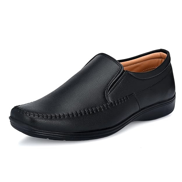 Centrino Men's Formal Shoes | Handmade Stitch Formal Slip-On Shoes | Versatile Comfort and Quality | Perfect for Casual and Formal Wear | Premium Craftsmanship, Simple Yet Elegant Design
