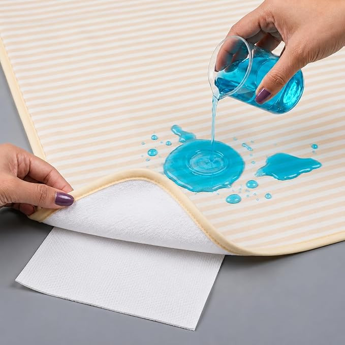 Supremenest Waterproof Cotton Bedwetting Sheet | Reusable Quick Dry Absorbent Bed Pad with TPU Layer | Machine Washable Bed Protector for Baby, Adult, Elderly & Pets (46 X 40 Inch, Golden Sand Stripe)