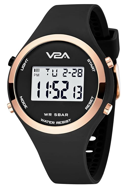 V2A Analog Digital Waterproof Fashion Sports Watch with Backlight Alarm Stopwatch for Women and Girls