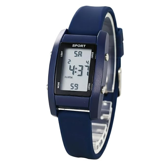 WISEWALKER® Premium Black Digital Sports Watch LCD Display Silicone Strap Alarm Function Lightweight Water Resistant Wear for Wedding, Office, Party, Regular Casual Wear Wrist Watch for Women & Girls