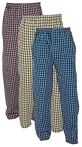 DIGITAL SHOPEE Men's Cotton Checkered Casual Style Pajama Lower Pant Pack Of 3