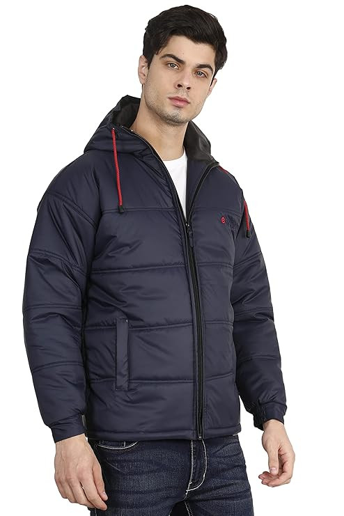 OJASS Men OJASS Jackets for Men Stylish Latest Puffer Winter Jacket for Men Standard Length Jacket Men Full Sleeves Bomber jackets for man winter wear with hoodie