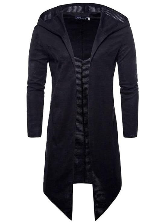 Men's Long Cape Cardigan Sweatshirt Hooded Cloak Outerwear