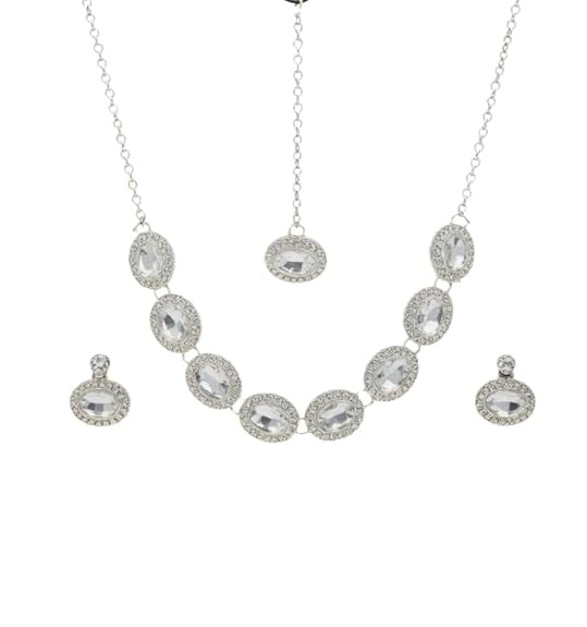 Artificial Jewellery Set for Women, Traditional Ethnic Style, Necklace, Earrings and Maang Tikka, Lightweight, Hypoallergenic