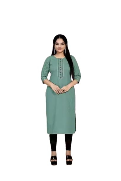 Rayon Kurti with Heavy Work Embroidery, Elegant Ethnic Wear for Women