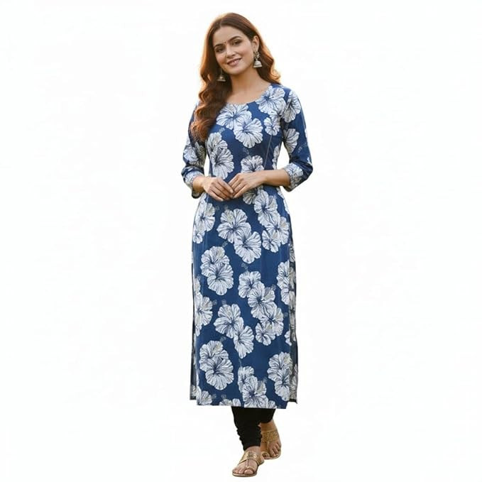 Women’s Elegant Straight Kurti (Only Kurti) | Soft Comfortable Fabric | Stylish Ethnic Kurti for Office, Casual & Festive Use