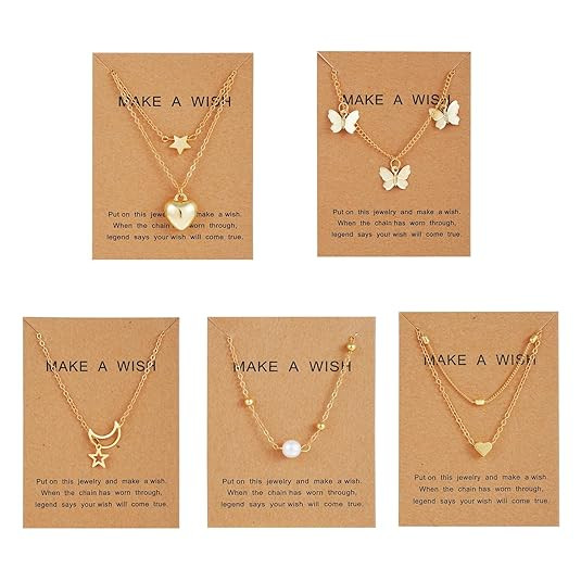 Shining Diva Fashion 5 Pcs Latest Stylish Heart Butterfly Pearl Necklace Jewellery Set for Women Pendant Necklace Gifts for Girls