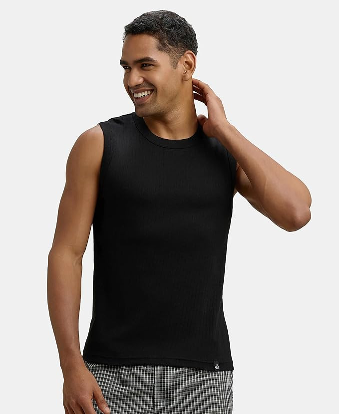 Jockey 9930 Men's Super Combed Cotton Rib Solid Slim Fit Round Neck Muscle Vest
