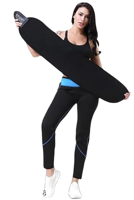 Unisex Hot Body Shaper Neoprene Trainer Workout Sauna Suit Weight Loss Cincher Fat Cutter Tummy Tucker Hot Body Shaper Waist Shapers Slimming Weight Loss for Women & Men (PE-100) Black