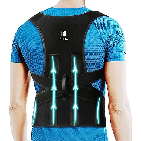 Sifoz Free Size Posture Corrector For Men And Women Back Support Belt Back Pain Back Straight And Shoulder Support Belt (Universal Size) (Metallic Belt) (Posture Corrector Belt)