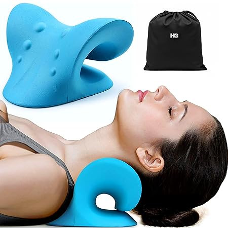 Neck Relaxer Support Stretcher for Pain Relief Cervical Traction Device Shoulder Relaxer for Tmj Pain Relief, Cervical Spine Alignment, Chiropractic Neck Rest Pillow for Spine Alignment